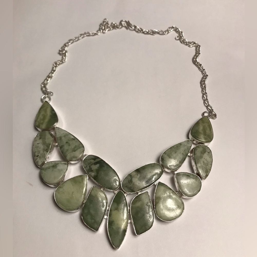 Larsonite Stamped 925 Sterling Silver Necklace